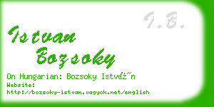 istvan bozsoky business card